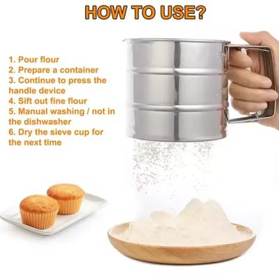 Сито из нержавеющей стали для муки, сетка для порошка, кухонный гаджет для тортов, просеянная вручную сетка для сахара, сито для выпечки