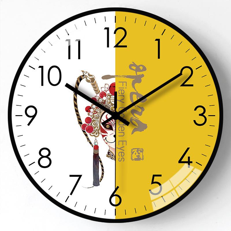 14-дюймовые 35 см настенные часы в новом китайском стиле, для гостиной, дома, бесшумные, настенные часы для спальни, подвесные настольные кварцевые часы