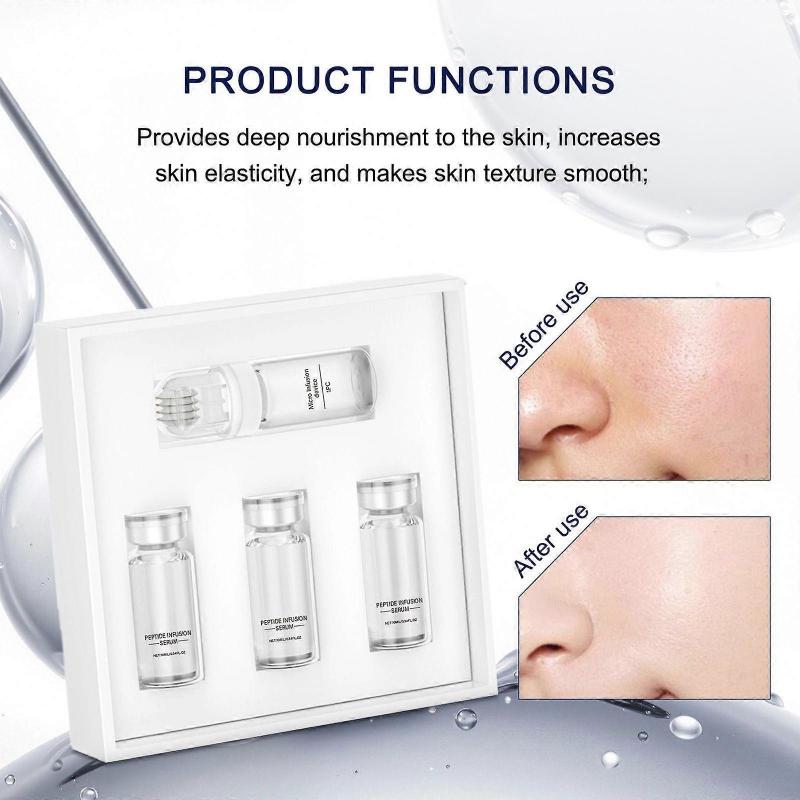 Micro Infusion System for Face & Neck with Hyaluronic Acid & Collagen Peptide Serum for Firmer Smoother-Looking Skin, Easy 5-Minute At-Home Skin Care 