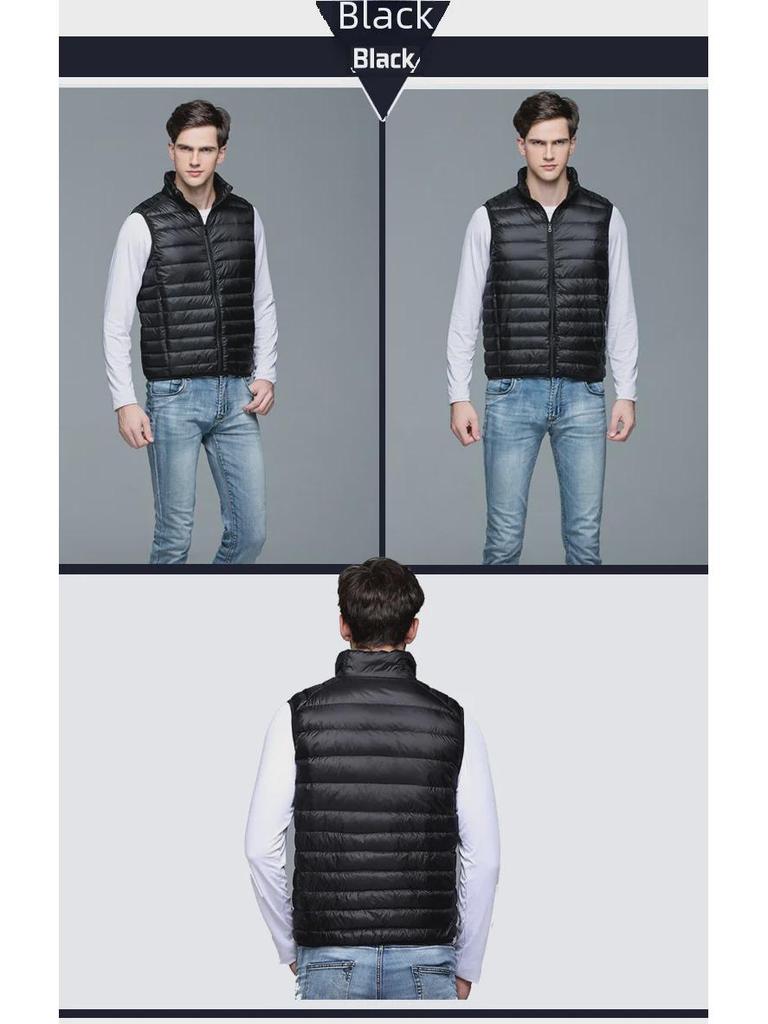 Мужской и парный ультралегкий жилет из хлопка с пуховым наполнителем — коллекция осень/зима 2023 г., доступны большие размеры