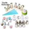 Set of Silicone Kitchen Accessories Icing Piping Cream Pastry Bag with Stainless Steel Nozzle Kit