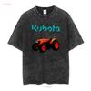 Мужская черная футболка с логотипом трактора Kubota, размер от S до 3XL, винтажная, стильная, повседневная, дизайнерская одежда, мягкая