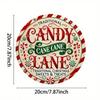 Винтажная металлическая табличка "Candy Cane Lane" (Дорожка леденцов) Рождественская Настенное искусство Прочная Рустикальная Оловянная Табличка Для Декора Дома Сада Бара