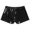 5XL Mens Sexy Open Crotch Leather Short Pants For Sex Latex Shaping Sheath Fetish Boxer Leather Underpants Bulge Pouch Sexi