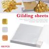 100PCS Imitation Gold Leaf Sheets Handmade DIY Scrapbooking Gold Foil Leaf for Craft Gilding, Painting, Nail Art
