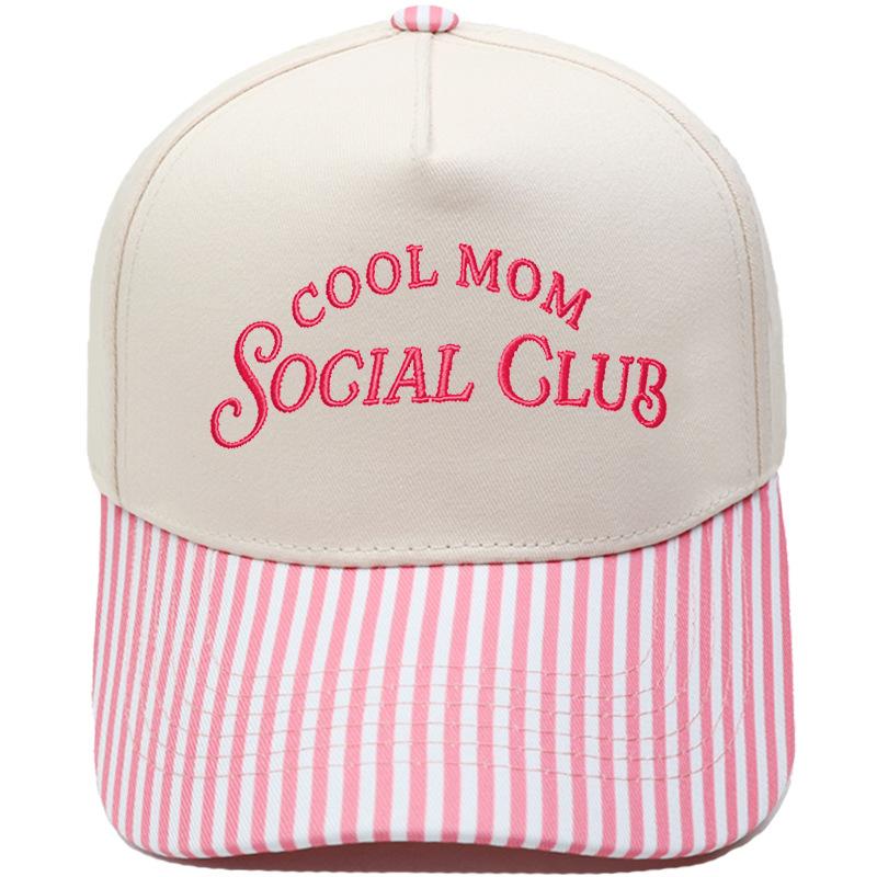 COOL MOM Social Club Truck Driver Hat Embroidered Vintage Leopard Color Matching Baseball Cap Female