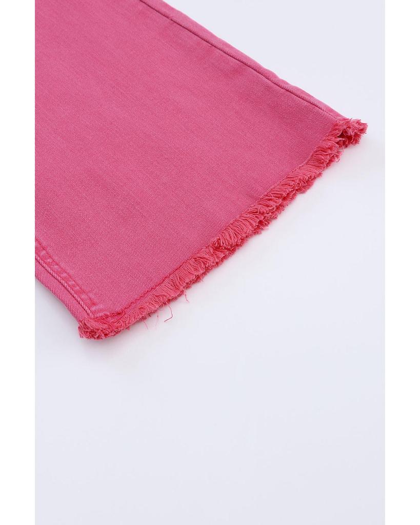 Azura Exchange Flare Leg Raw Hem Jeans