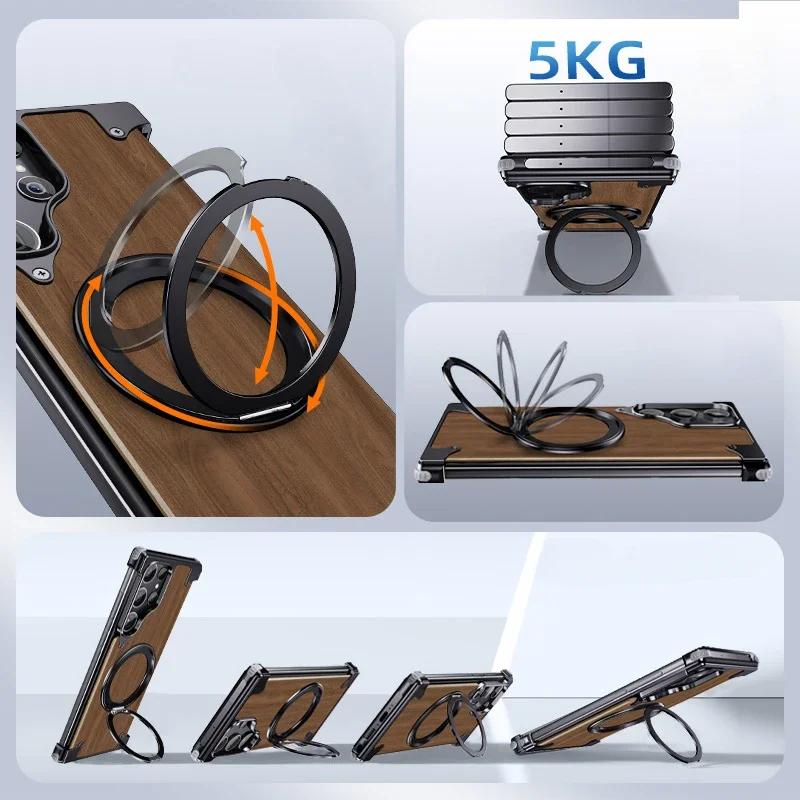 Чехол Eary для Samsung Galaxy S25 Ultra S24 Ultra с Magsafe, противоударный защитный чехол для телефона, уникальный деревянный чехол для Samsung