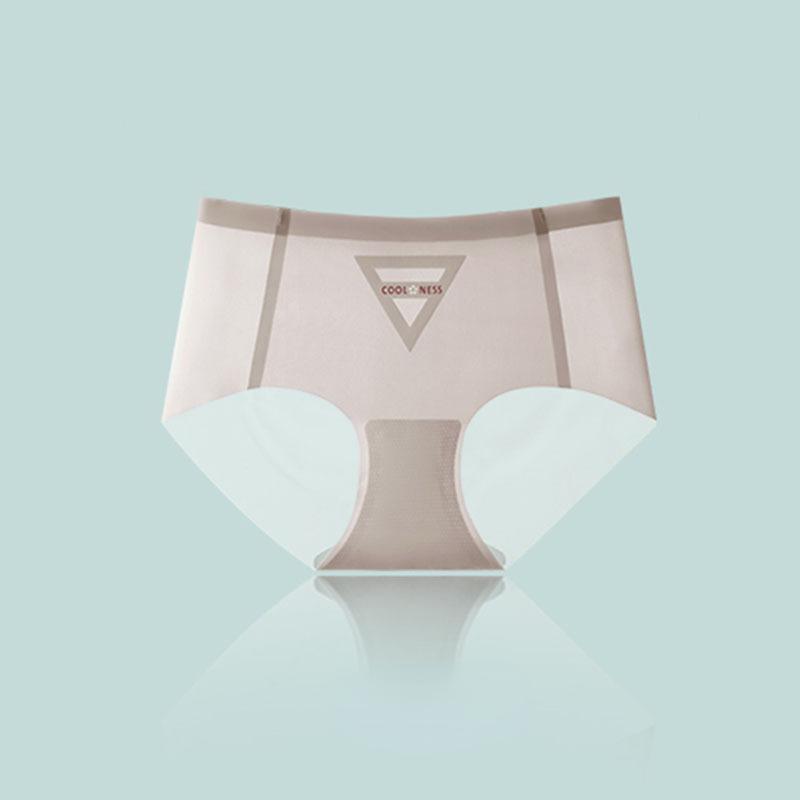 Ice Silk Underpants Women's Traceless Pure Cotton Antibacterial Crotch Mid Waist  Summer Breathable Sexy Triangle Shorts
