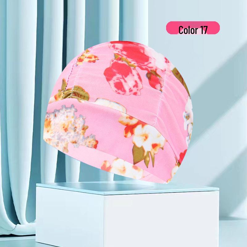 Женская купальная шапочка большого размера с цветочным плиссе - Неплотная посадка, однотонная, модный тканевый дизайн