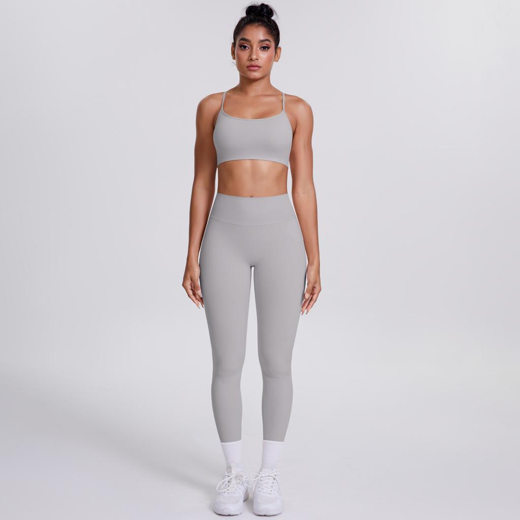 New Cross Suspender Beautiful Back Sports Bra Set, Cloud Sensing Quick Drying Tight Yoga Suit, Outdoor Running Fitness Two-Piece Set For Women