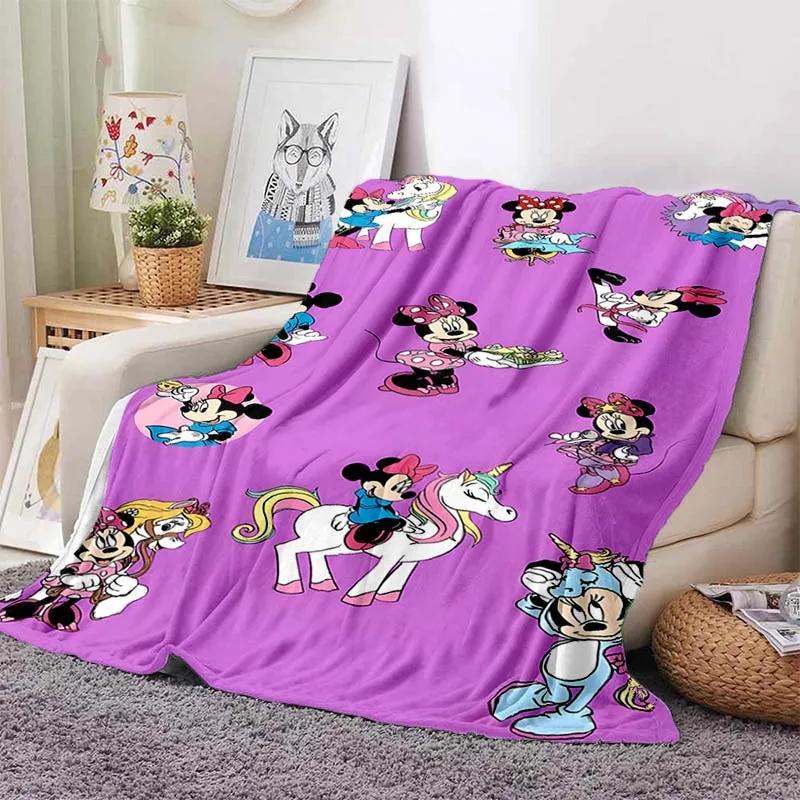 Теплый Мягкий Милый Плед Минни Пушистый Детский и Взрослый Плюшевый Чехол-Плед для Дивана Кровати