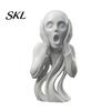 High-end Texture Sculpture 3D Printed The Scream Statue, Abstract Expressionist Art Figurine with Hollow Streamlined Design Flowing Design, Minimalist