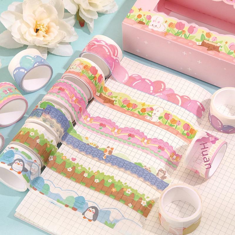 Artistic Unicorn & Animal Sticker Gift Box: 20 Rolls for DIY Kids' Handbooks