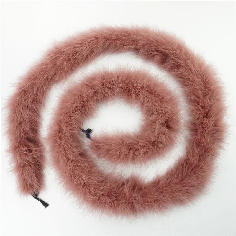 2Meters Turkey Feathers Boa Thick 50Grams Feather for Crafts Needlework Fringe Trim Boas Strip Carnival Wedding Decoration Decor