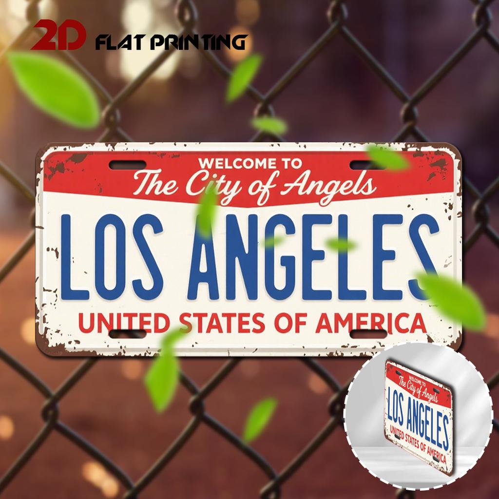 Aluminum Painting Vintage Los Angeles The City of Angels License Plate Retro Metal Tin Sign Wall Decor For Home Bar Man Cave C