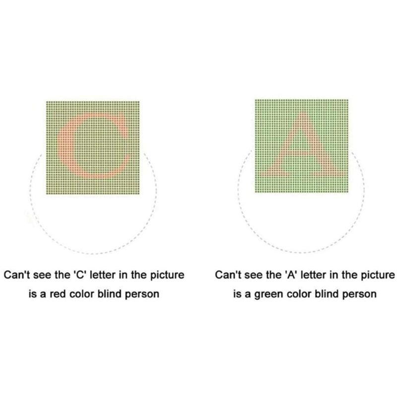 Glasses for People with Red-green Color-blindness Daltonism and Color Weakness Half Frame 2-sided Coating Lenses