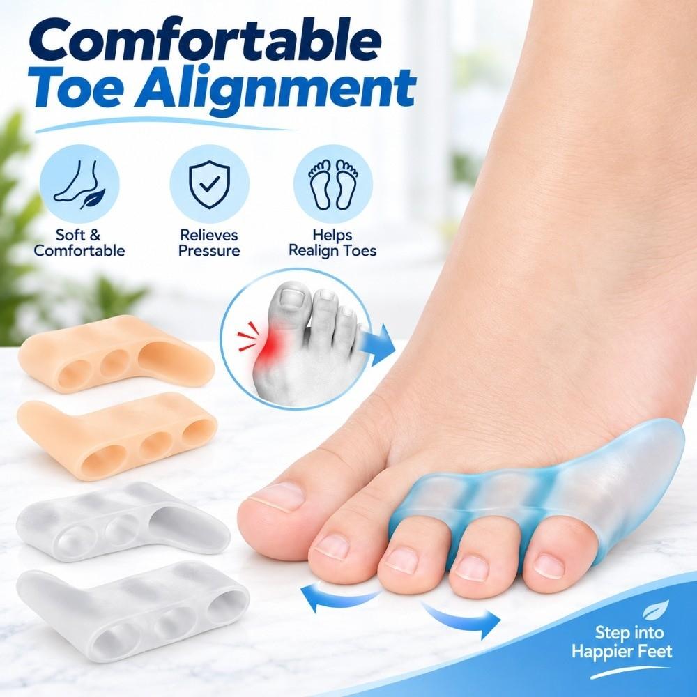 2Pcs Silicone Gel Toe Straightener Little Toe Fit Bunion Corrector Blister Prevention