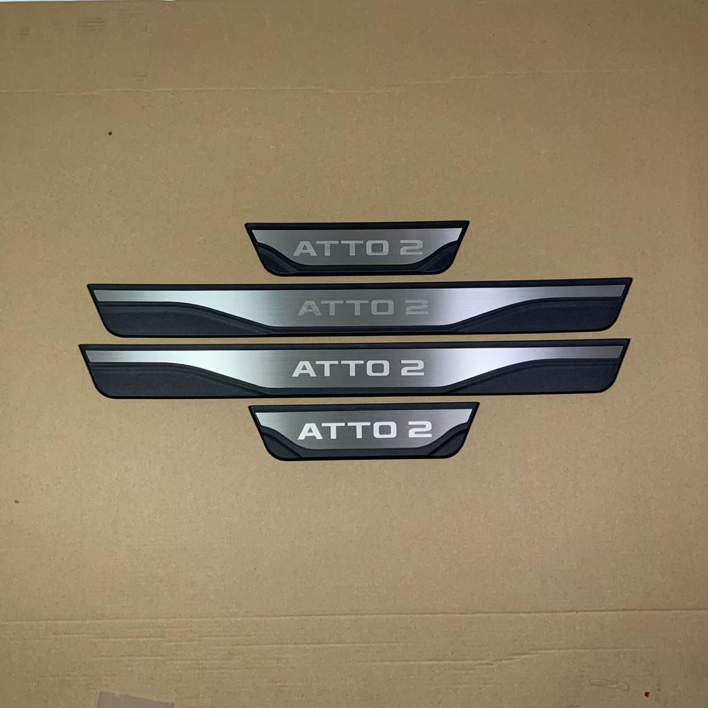 For BYD Atto 3 2022 2023 2024 Atto 2 2025 2026 Door Sill Cover Scuff Plate Kick Protector Sticker Guard Pedal Car Accessories