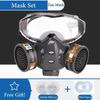 Full Gas P-A-1 Mask Chemical Respirator With Safety Goggles Dust-proof Face Mask For Work Safe Spraying Painting Organic Vapor