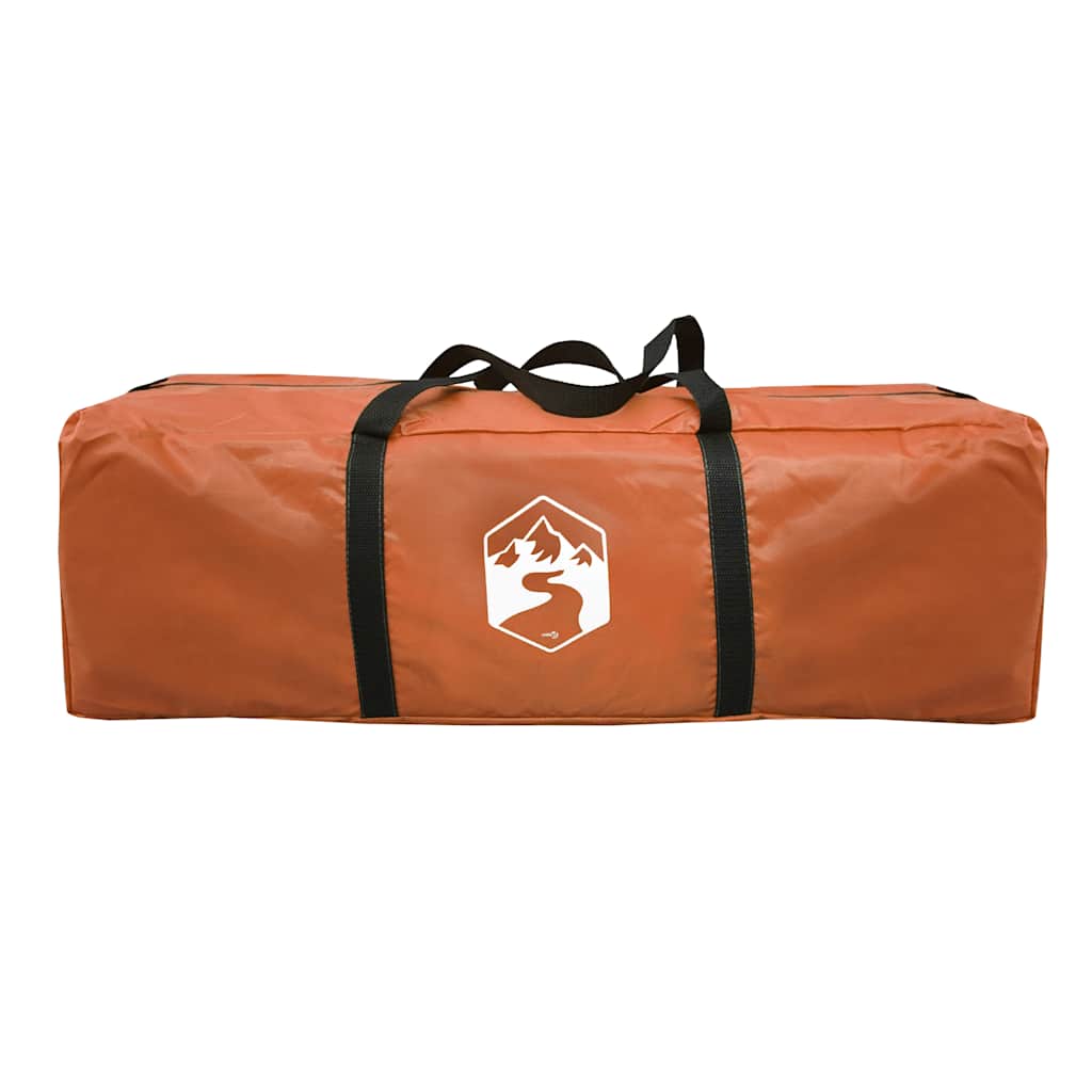 Tunnel Tent for 4 Persons Grey and Orange Waterproof