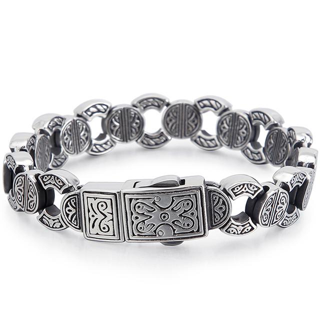 Готический браслет-цепочка с головой черепа для мужчин, мужские браслеты в стиле панк, мужские 8,67 дюйма, твердые байкерские украшения из нержавеющей стали