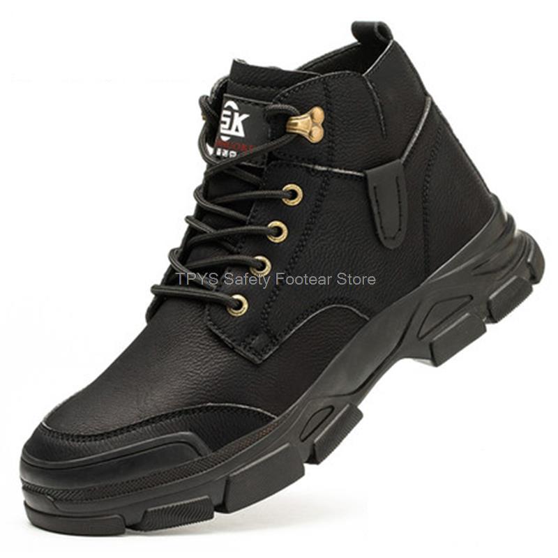 Ботинки мужские противоискровые со стальным носком и высоким верхом, рабочие защитные ботинки для мужчин, промышленная рабочая обувь, зимние ботинки из микрокожи