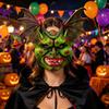 Soft PU Foam Masque Halloween Masque, Creepy Bat Devil Full Face Detailed Design Horror Evil Cosplay Party Prop for Costume Realistic