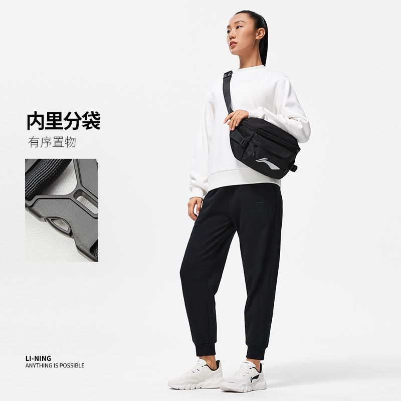 Полиэстеровая сумка через плечо Li Ning, Унисекс, Черный, ABDT189-1