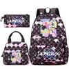 3Pcs/set Anime Kpop Printed Backpack Handbag Pencil Case for Teenger Student Girl Boy Schoolbag Kid Bookbag Large Capacity Travel Bag Gift