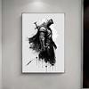 Винтажный абстрактный минималистичный рыцарь-убийца, чернильная стирка, художественная картина на холсте, настенный постер, принты, фотографии для гостиной, спальни, декор