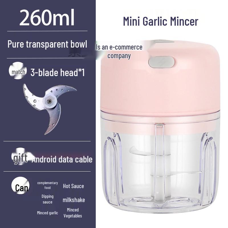 Compact Wireless Electric Garlic Chopper & Masher: Multi-functional Kitchen Tool for Mincing and Mashing Garlic