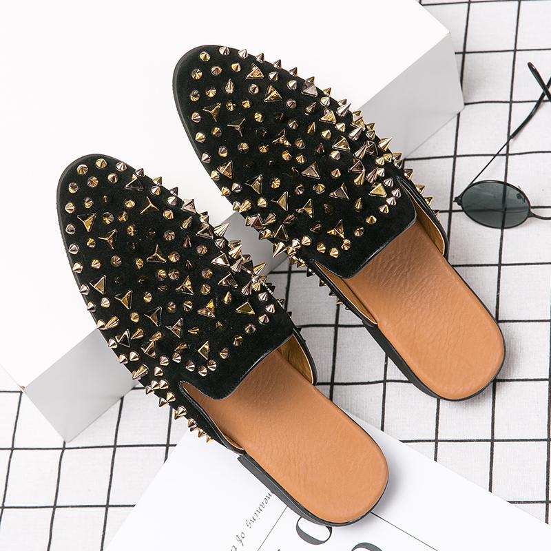 Мужские туфли на шпильках Slip On, черные, мужские, роскошные, удобные, мокасины, 7#23/10D50, балетки Paty, Zapatos Hombre