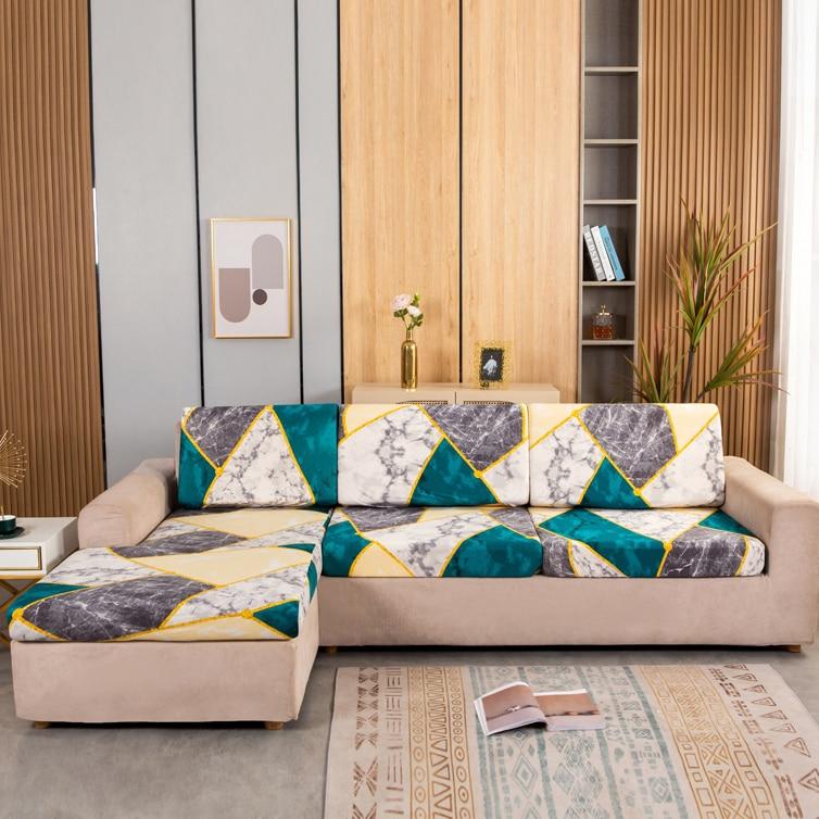 Чехол на диван с геометрическим принтом, эластичный, стрейч, защитный чехол для углового дивана, кресла, мебели, с дизайном легкой посадки