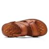 Summer Genuine Leather Men's Sandals Non-slip Thick Bottom Soft Breathable Beach Shoes Two-wear Outdoor Sports Leisure Sandals