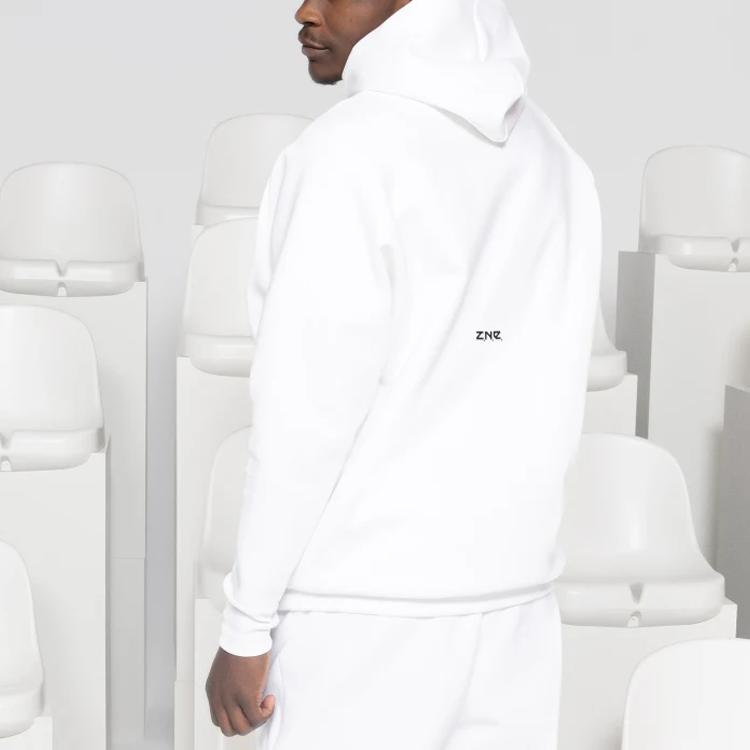 Adidas ЗНЕ. Толстовка с капюшоном на молнии с логотипом серии, мужская верхняя одежда, белая IN5092