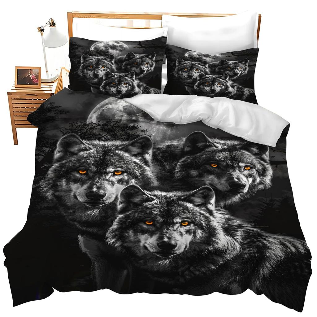 Постельный комплект из трех предметов с пододеяльником с лисьей тематикой, 3D цифровая печать, постельное белье, покрывало