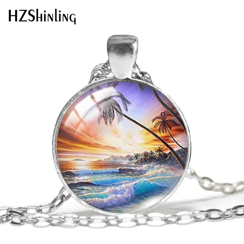 Серебряная Цепочка Стильное Ожерелье с Уникальным Подвесками: Эйфелева Башня и Пальмы на Побережье