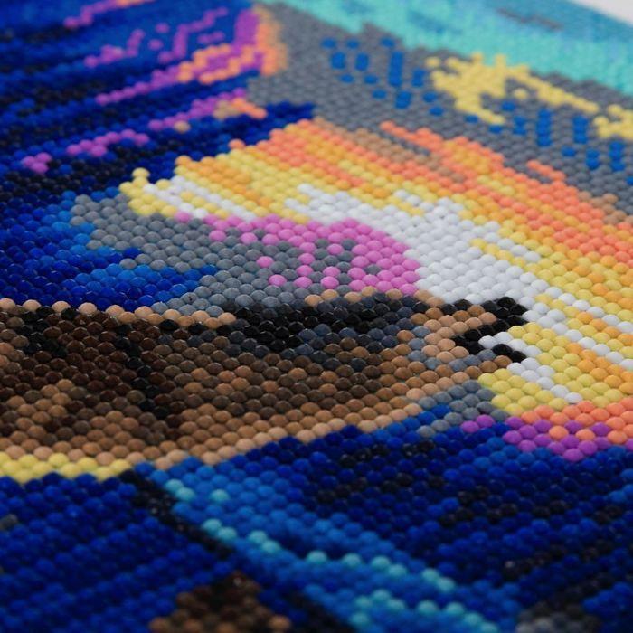 CRYSTAL ART Kit tableau broderie diamant 30x30cm Loup crépuscule