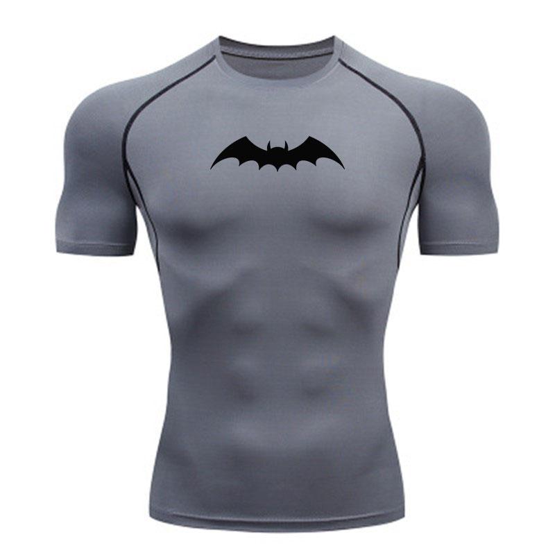 Men's Compression Athletic T-Shirt, Quick Dry Breathable Bat