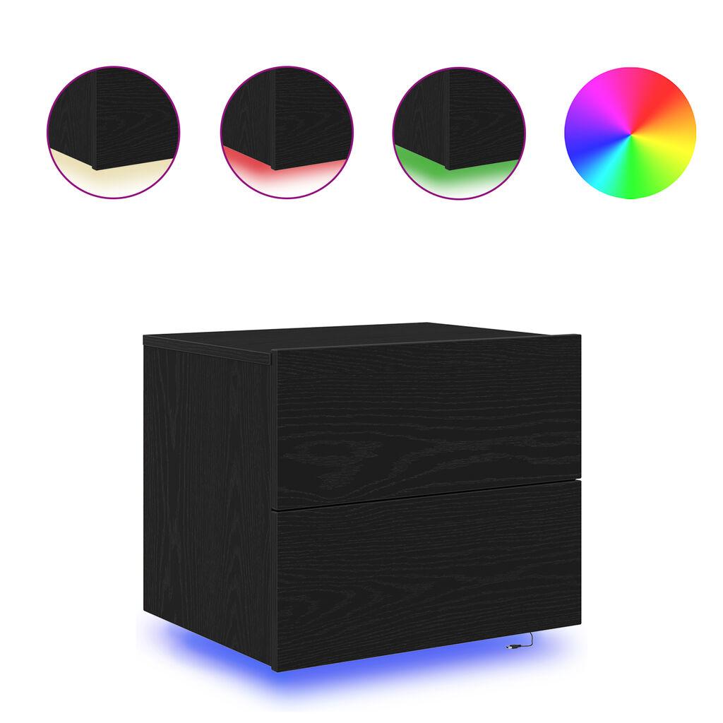 LED Wand-Nachttisch, Stauraum-Schublade, 50x39x41 cm