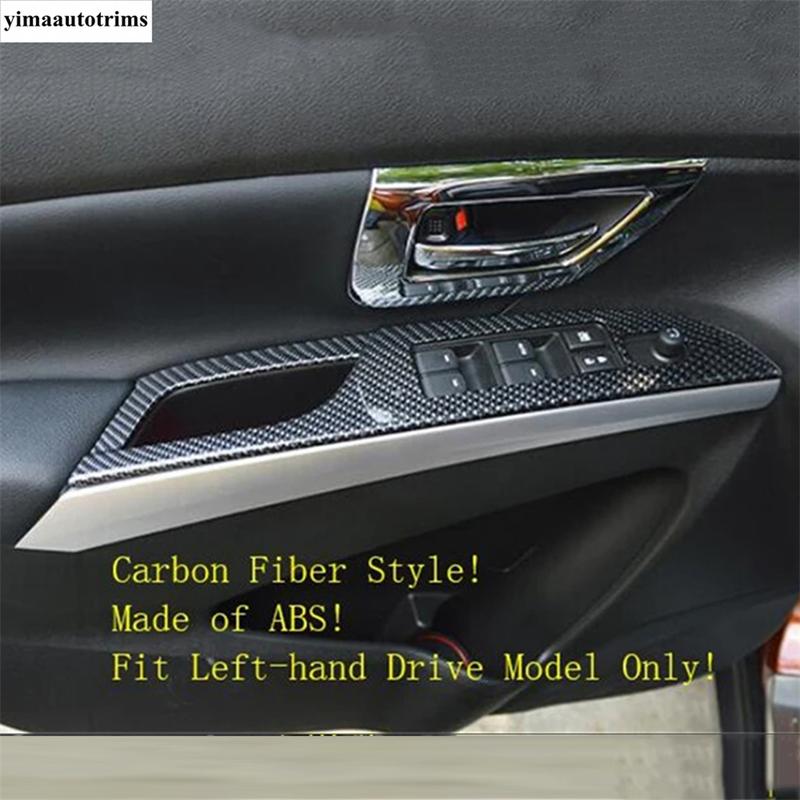 Armrest Window Glass Lift Button Panel Cover Trim Fit For Suzuki Sx4 s-cross 2014 - Carbon Fiber Look Accessories Interior