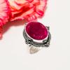 Кольцо из серебра 925 пробы с рубином и окрашенным кварцем V4554, красное кольцо, овальное кольцо, подарок на День святого Валентина, подарок для нее, подарок на день рождения, ювелирные изделия ручной работы, серебряное украшение