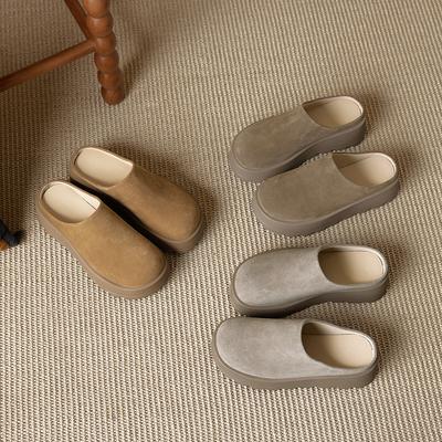 Женские тапочки Мюли на толстой подошве для женщин с закрытыми носками Удобные полутапочки большого размера для женщин