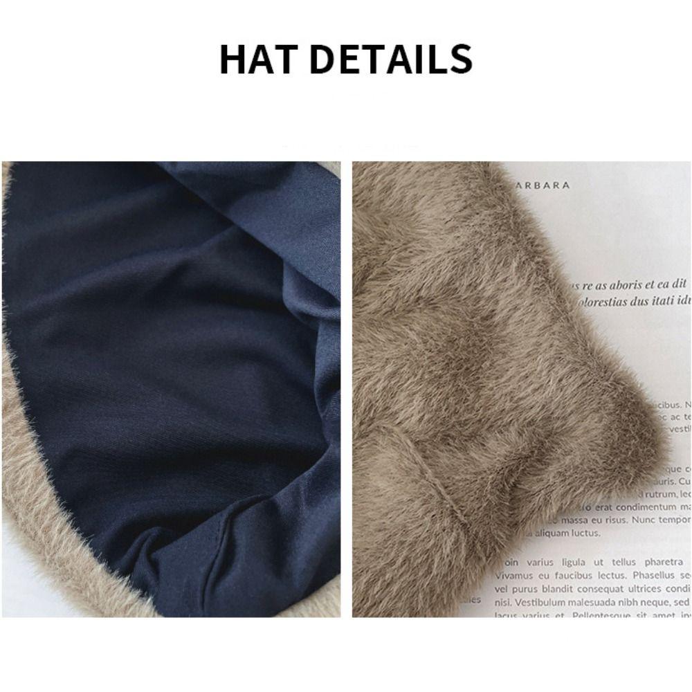 Вязаная шапка с медвежьими ушками, пушистая зимняя плюшевая шапка, повседневная шапка с кошачьими ушками, женская/для девочек