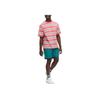 Uniqlo Мужская футболка в полоску Color Block с круглым вырезом и коротким рукавом Розовый 457931-12