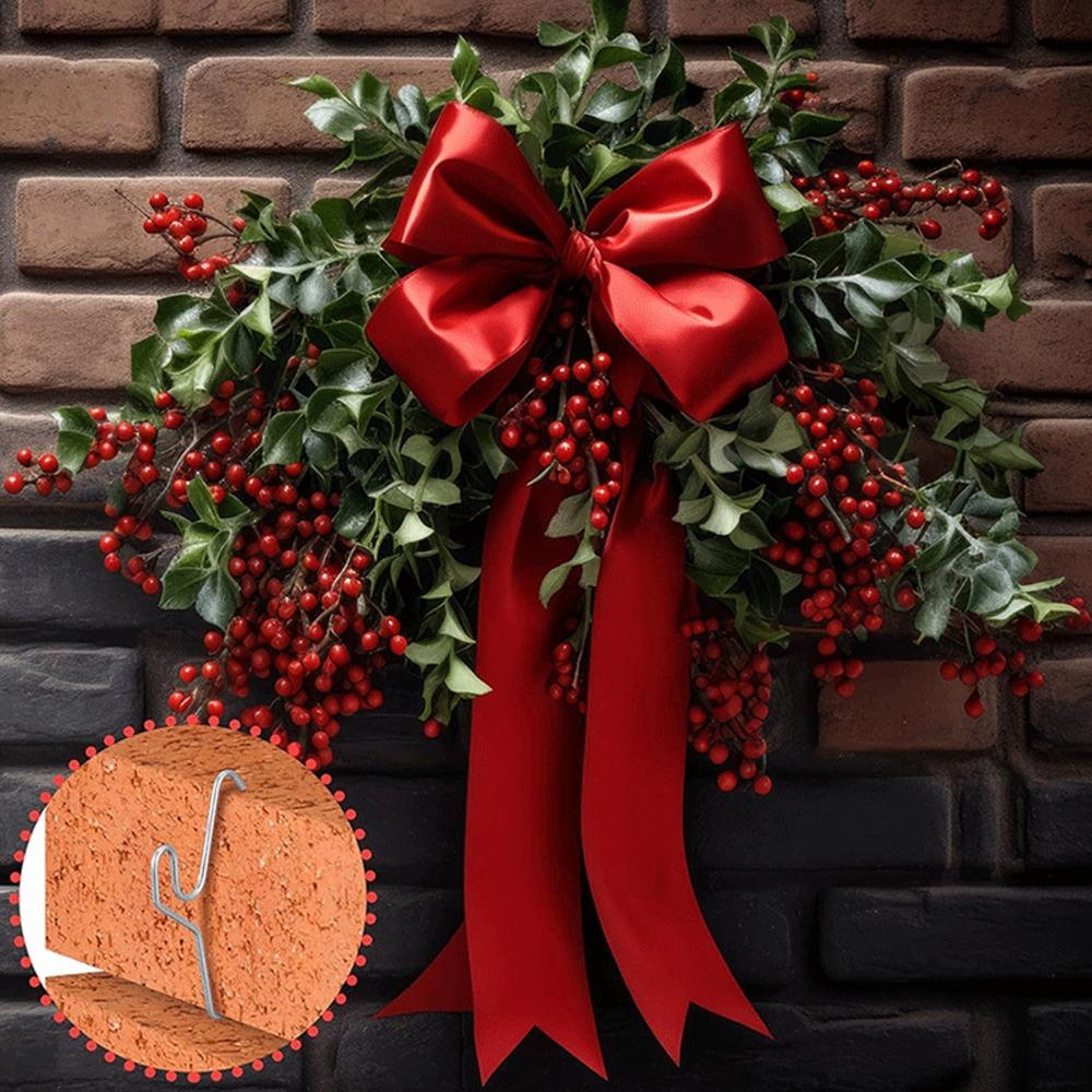 24Pcs Opening 2.08 in Brick Hook Clips Stainless Steel No Drill Brick Hooks for Wall Decorations