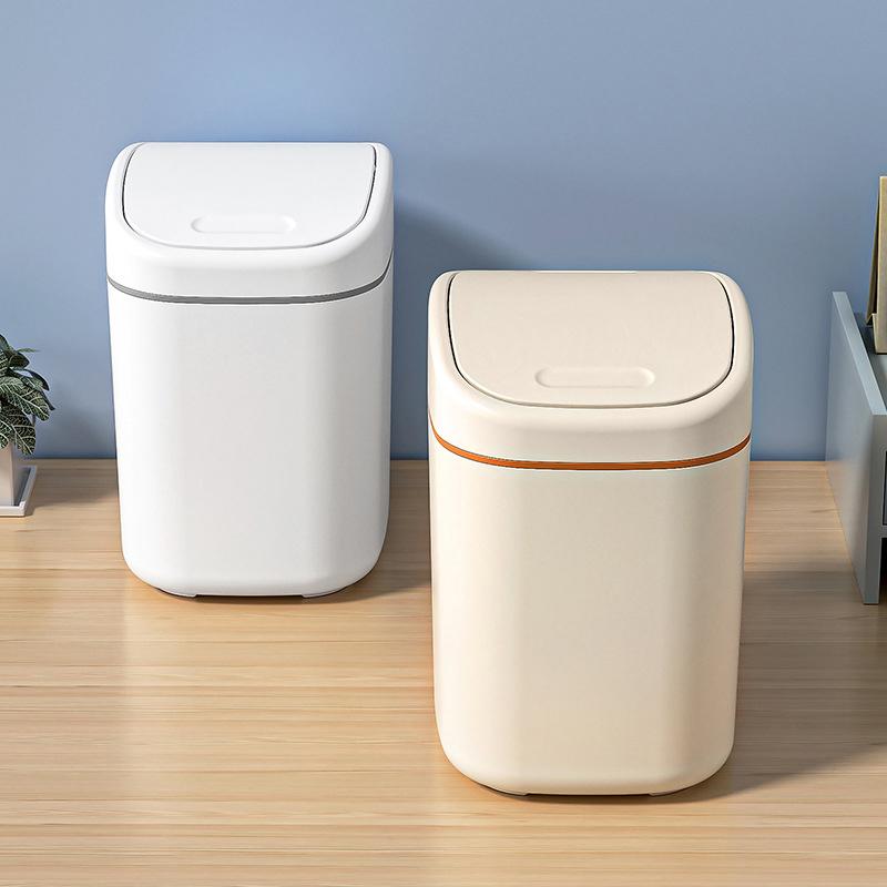 Desktop Trash Can Small Mini Garbage Can Plastic Dustbin With Shake Cover For Home Office Waste Bins Household Cleaning