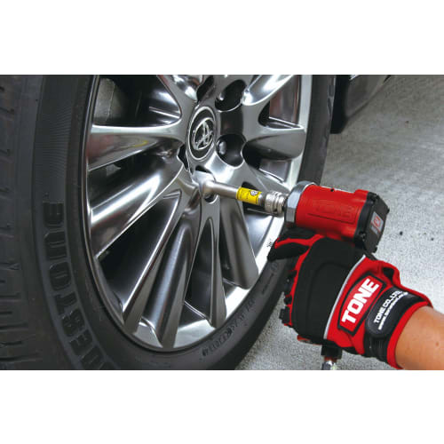 TONE Thin Long Foil Nut Socket for Impact with Protector 4AP-19LLN Drive Angle 12.7mm (1/2") Red Width Across Flats 19mm