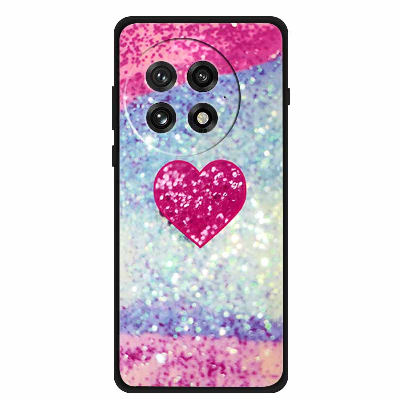 Чехол For OnePlus13 5G Чехол OnePlus 13R Черный Силиконовый Мягкий Цветок Модный ТПУ Задняя Крышка Для OnePlus13 13R Чехол Защитный Capa